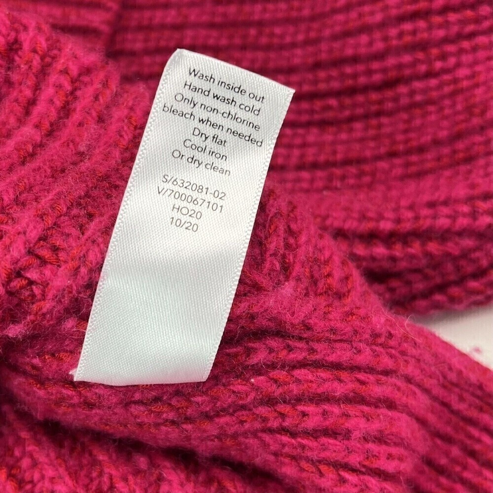 Athleta Shasta Wool Sweater V Neck Oversized chunky cabincore Size XL Pink - Picture 13 of 13